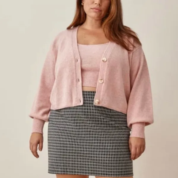 Reformation Varenne Cashmere Cardigan in Blush Size XS - Image 2