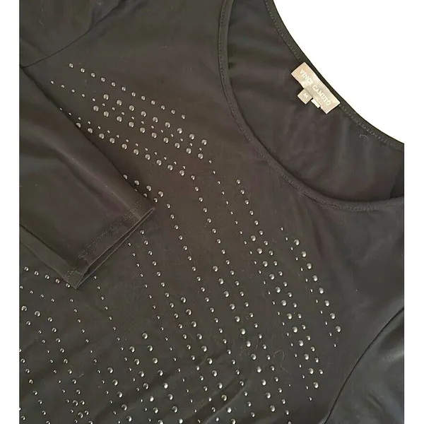 Vince‎ Camuto Studded Long Sleeve Knit Career Dress Women's Medium Black - Image 2