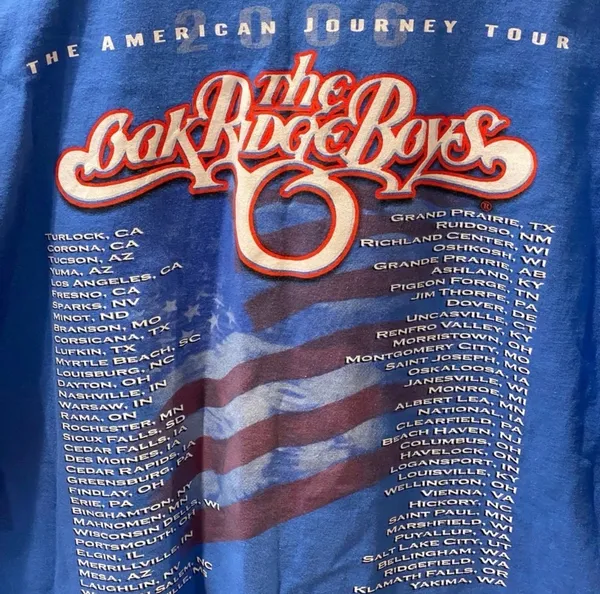 Y2K Oak Ridge Boys Concert TShirt Country Music Western Blue XL American Journey - Image 4