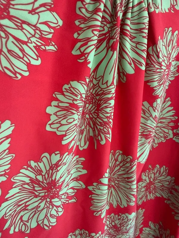 Aryeh coral and mint green 3/4 length sleeve lightweight floral dress - Image 3