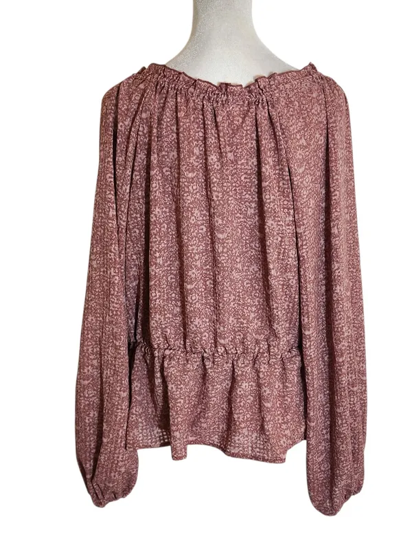 Universal Thread Pink Print Boho Blouse Size XL - Image 2