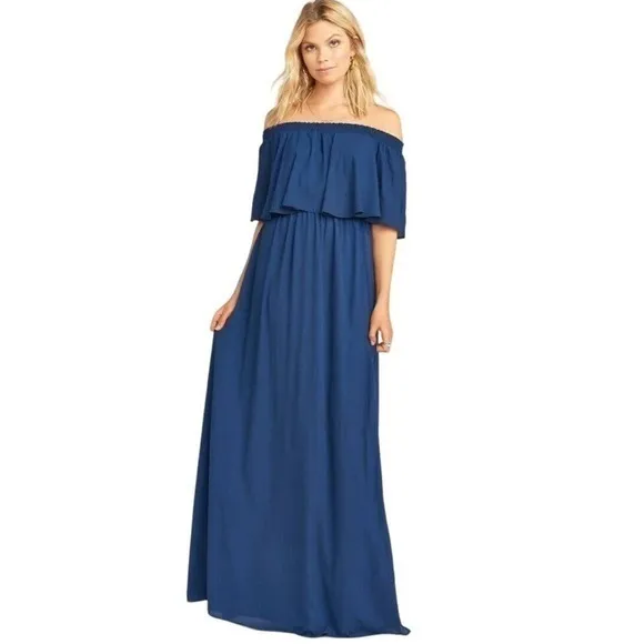 Show Me Your Mumu Hacienda Maxi Wedding Formal Dress, Rich Navy Crisp Bridesmaid - Image 5