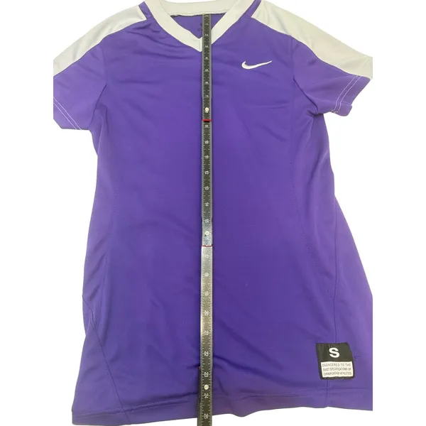 Nike Dri-FIT Purple Grey V-Neck Performance Jersey Shirt 707183-544 Womens Small - Image 3