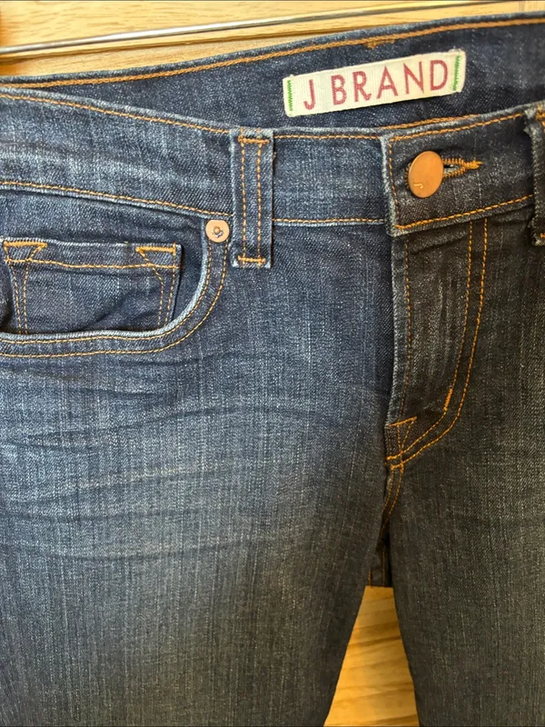J Brand Dark Indigo Rolled-Hem Boyfriend Jean Shorts 27 - Image 2