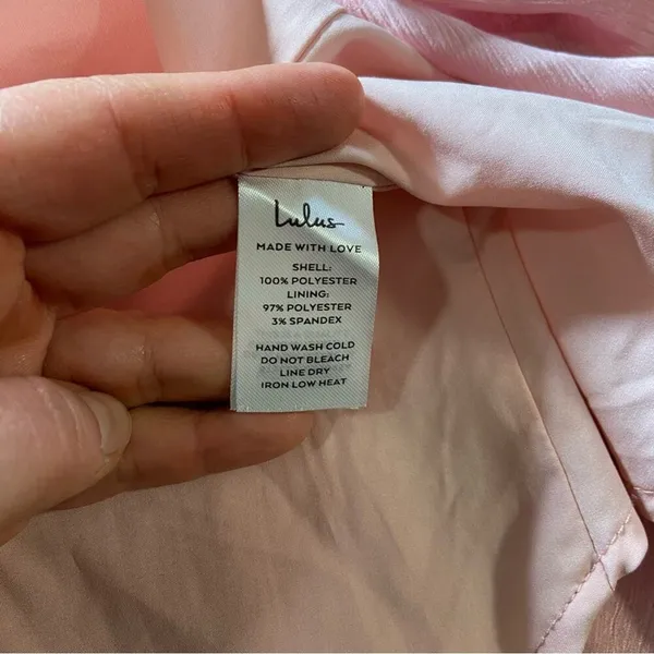 NWOT Lulus Exquisite Presence Blush Floral Jacquard High-Low Wrap Dress - Image 8