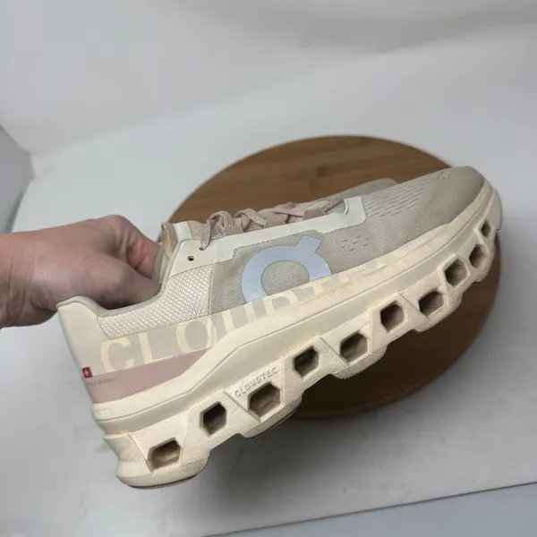 On Running Cloudmonster Sneakers Moon Fawn Beige Athletic Shoes Womens 9.5 - Image 5