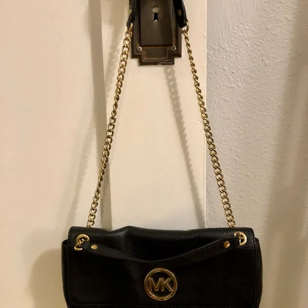 Michael Kors Black Shoulder Bag with Gold Accents - Image 14