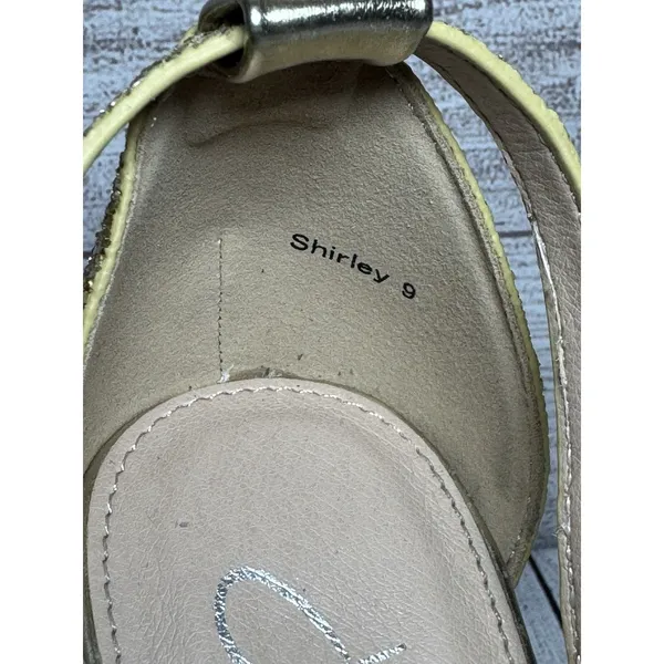 J Adams Shirley Gold Glitter Ankle Strap Heeled Sandals Size 9 - Image 5
