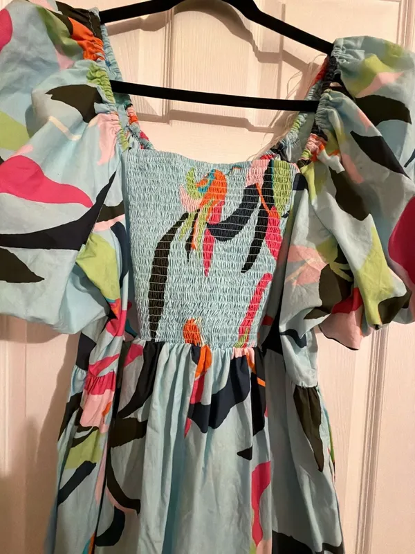 A New Day Women's Puff Short Sleeve Abstract Print Mini Dress - Image 7
