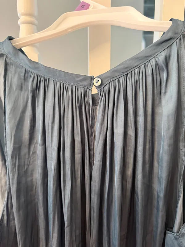 blue silk blouse - Image 3