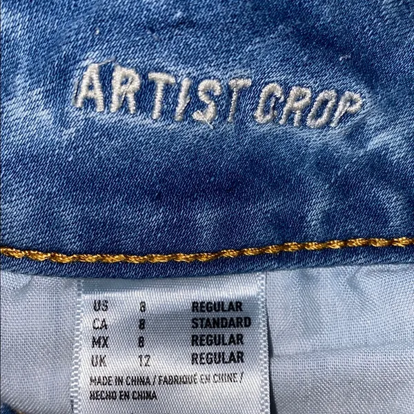 American Eagle Outfitters Artist Crop Super Stretch Jeans Size 8 - Image 11