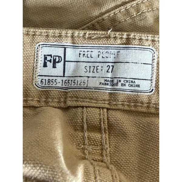 Free People Utility Cargo Mini Skirt Size 27 Brown Distressed Raw Hem - Image 7