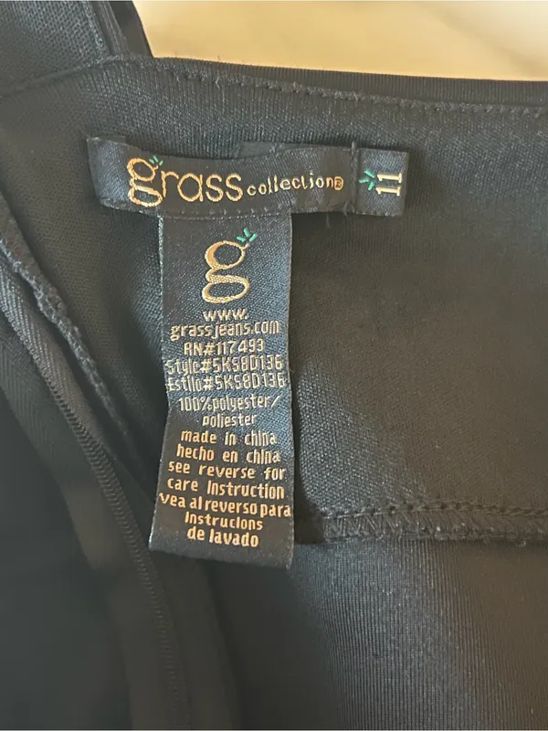 Grass Collection Black Rhinestone Halter Bodycon Cocktail Dress Size 11 - Image 7