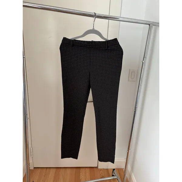 Zara Woman Plaid Skinny Pants XS Black Gray Check Ankle Trousers Office Career - Image 8