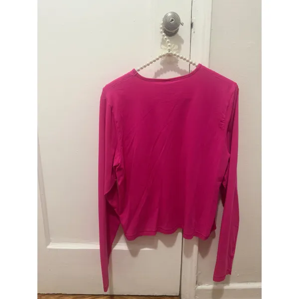 Skims Size 2X Cropped Long Sleeve T-Shirt Top AP-LGS-1370 Raspberry Shirt NWT - Image 6