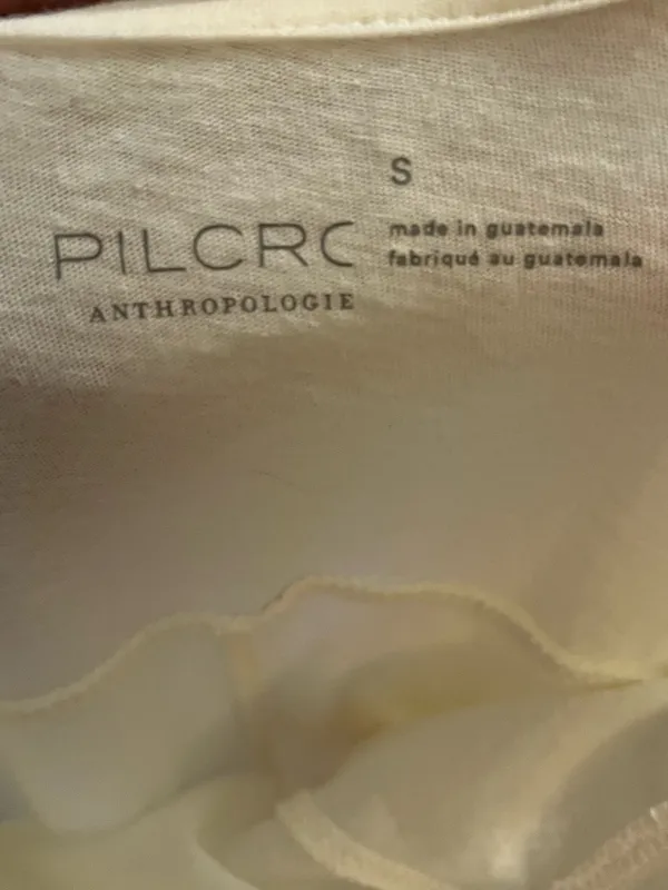 Anthropologie Pilcro Women's Ivory Sleeveless Ruched Cotton Top Sz S - Image 3