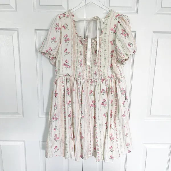 Ivy City Co. Flowers For All Smocked Babydoll Puff Sleeve Dress Vintage Floral - Image 6