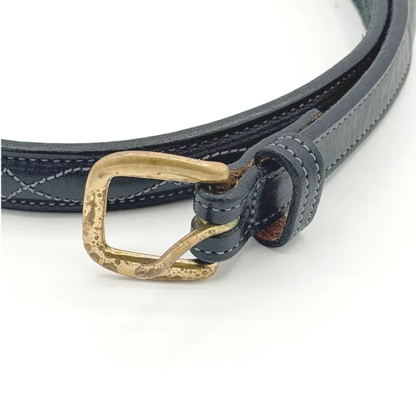 Tory Belt Womens 28 Black Leather Western Equestrian Brass Buckle Made in USA - Image 4