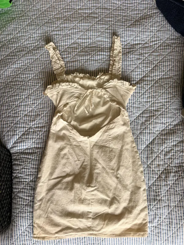 Linen Rose Boutique white mini dress Tan - Image 4