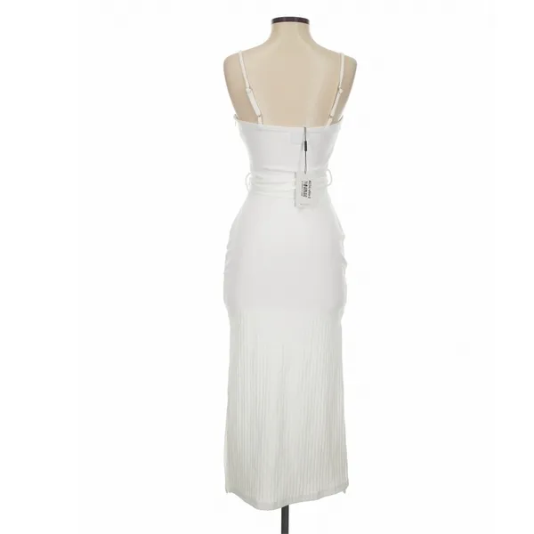 Hello Molly White Ways I Loved You Knit Midi Dress Tie Waist Size S Minimalist - Image 7