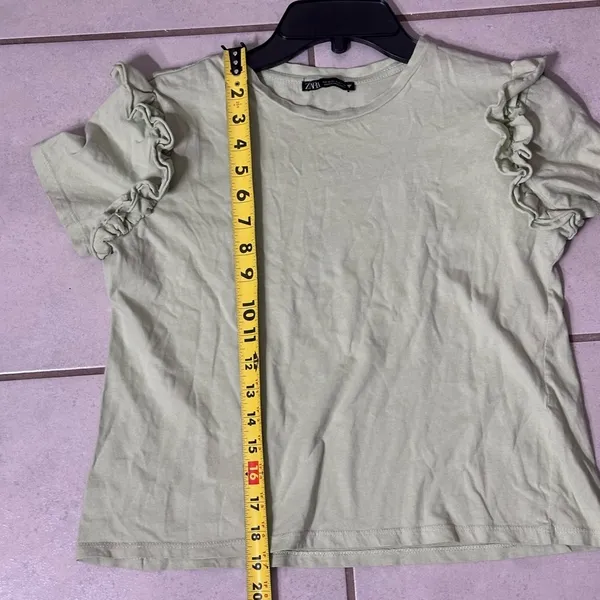 Zara Women Light Green top/Blouse Casual‎ size M. - Image 6