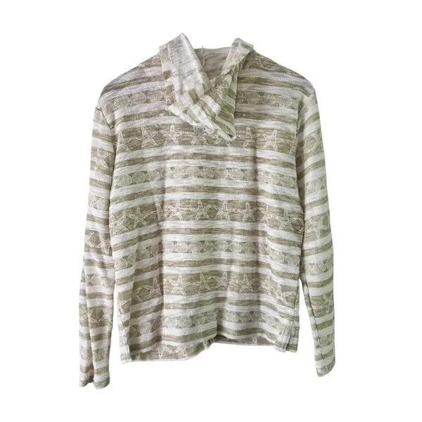 Lulu B Star Print Zip Up Hoodie Beach Cover‎ Up Lightweight Jacket M - Image 7
