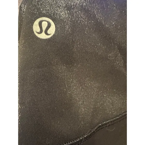 Women's Lululemon Black Shimmer Leggings Size 4 - Image 7