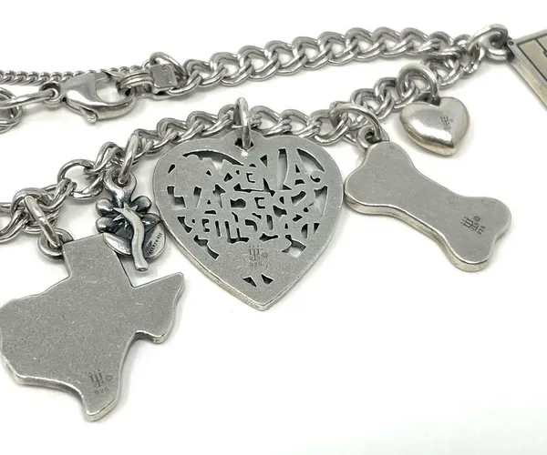 James Avery sterling silver charm bracelet, 8 charms - Image 9