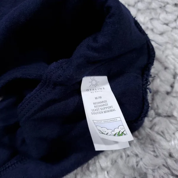 Aerie Offline Recharge Summer Lights Terry Sports Bra Size Medium Navy Blue - Image 6