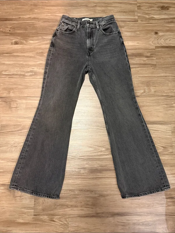 Levi’s Premium 70s High Flare Jeans Such a Doozie Black W25 L30 - Image 2