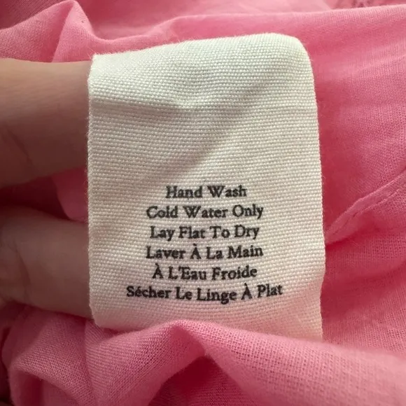 LoveShackFancy Sanaya Dress XL Vivid Pink‎ Long Sleeve Ruffle Tiered Lace Trim - Image 15