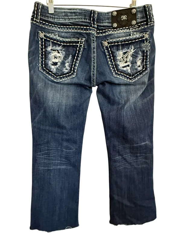 Miss Me Distressed Jeans Cut-Off Capri Cropped Denim Women’s Size 29 - Image 4