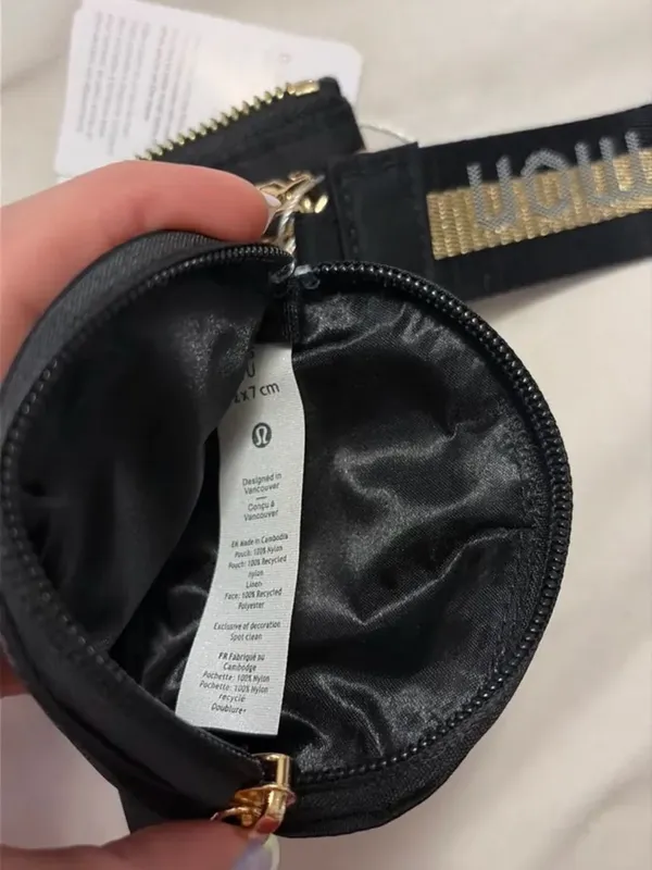 ✨Lululemon Dual Pouch Wristlet Black / Gold / Grey✨ - Image 10