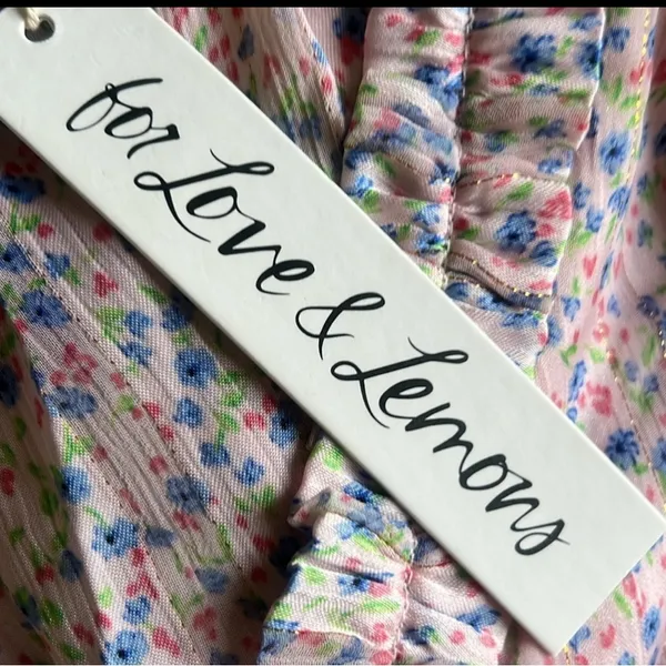 For Love And Lemons Pheobe Pink Floral Cut-Out Mini Dress NWT - Image 4
