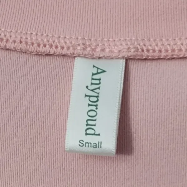 Anyproud Women Soft Long Sleeve Top Pink Ruched Cuff‎ Crew Neck Lagenlook, Small - Image 2