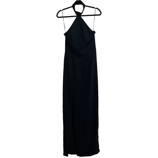 Amanda Uprichard Queen Halter Maxi Gown In Black - Image 3