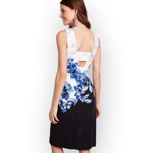 Maeve x Anthropologie Vanda Sheath Dress Women's 8 Blue Floral Sleeveless - Image 2