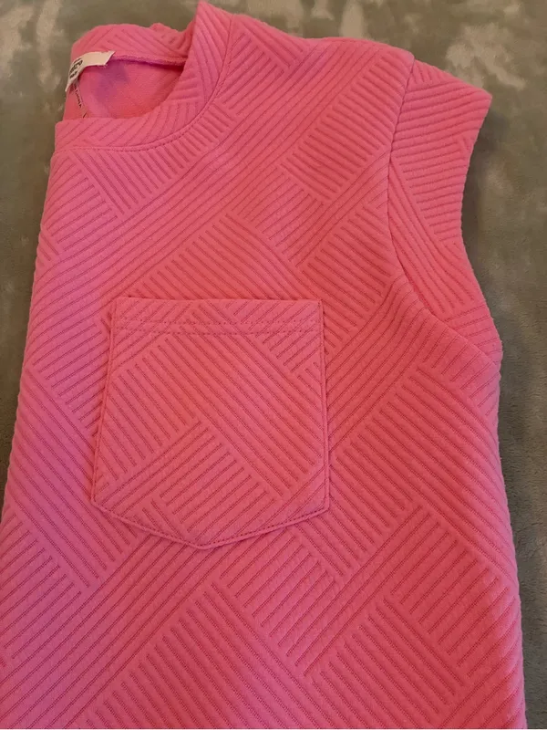 Women’s entro Brand Boutique Pink Textured Pocket Dress Size Small - Image 10