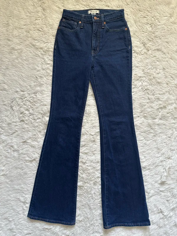 Madewell Jeans Skinny Flare in Rinse Wash High Rise Dark Wash Indigo Sz 24 - Image 4