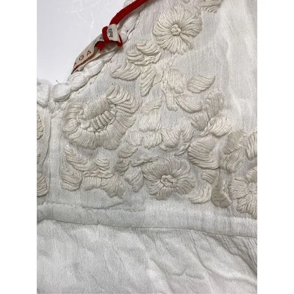 New. Anthropologie RAGA Sorrento Peplum Crop Top in White - Image 11