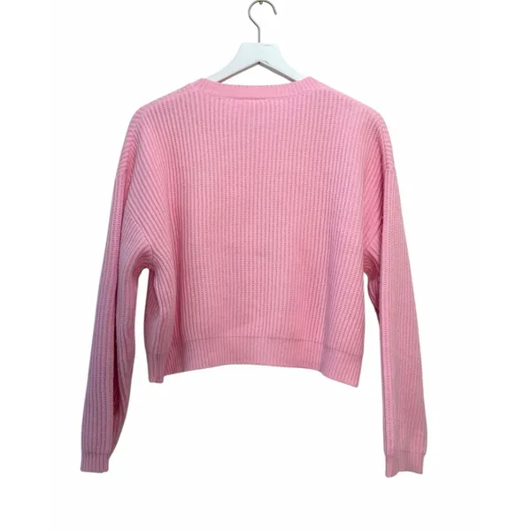 Queen of Sparkles Merry & Bright Pink Cropped Sweater Size XS - Image 5