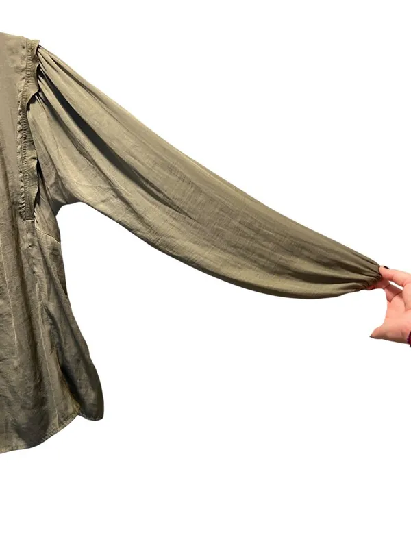 Dolan Anthropologie Prairie Blouse Olive Green Size M Boho Cottagecore Spring - Image 10