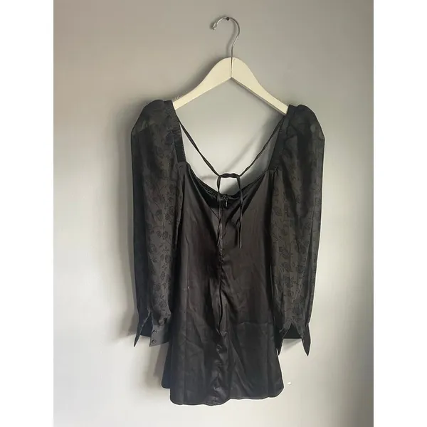Danielle Bernstein We Wore What Whimsigoth Vamp Romantic Mini Dress‎ Black 00 - Image 5