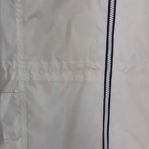 Tommy Hilfiger‎ Windbreaker Jacket Womens Large Long White Spellout - Image 9