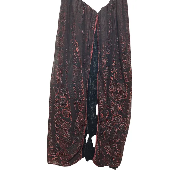 Gothic Medieval Renaissance Dress One Size Red Black Velvet Fantasy Costume Gown - Image 7