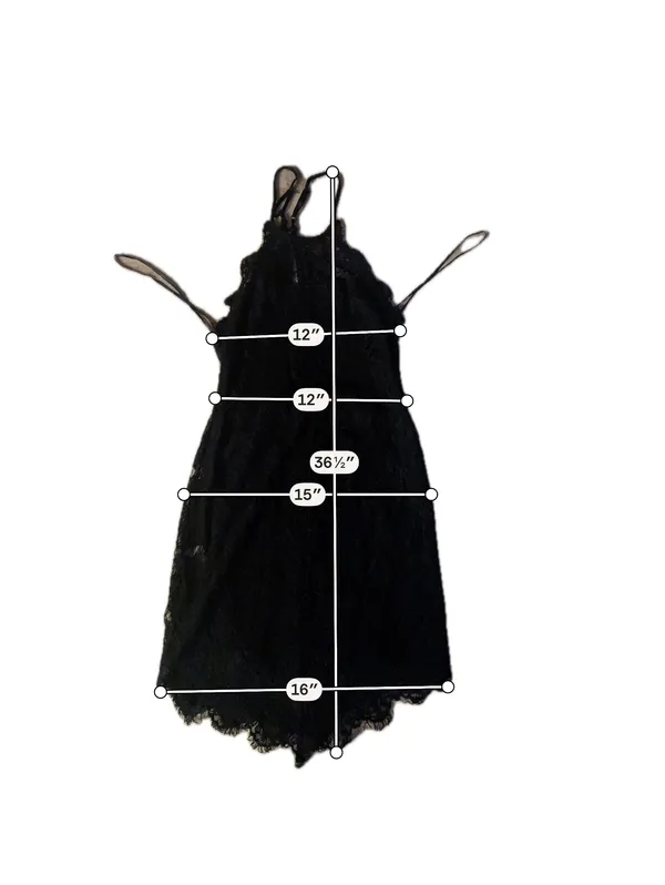 Anthropologie Black Lace Midi Dress with Spaghetti Straps - Image 5