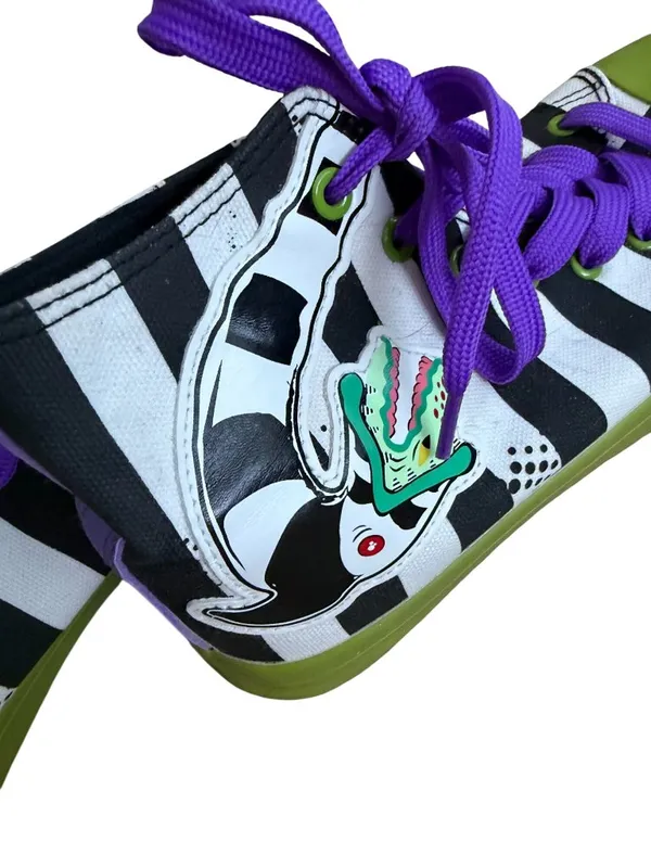 BEETLEJUICE Women’s Sand Monster Striped High Top Sneakers Size 7 - Image 3