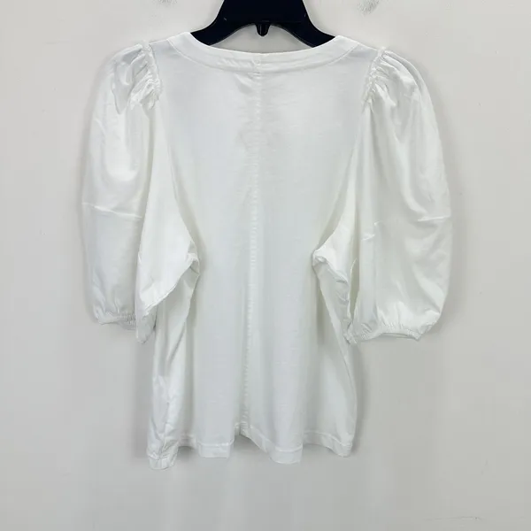 J.Crew Madewell Puff Sleeve Tee Shirt Cotton Top Relaxed Minimalist Eyelet White M NWT - Image 9