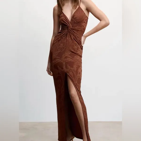 Mango Brown Floral Maxi Dress - Image 5