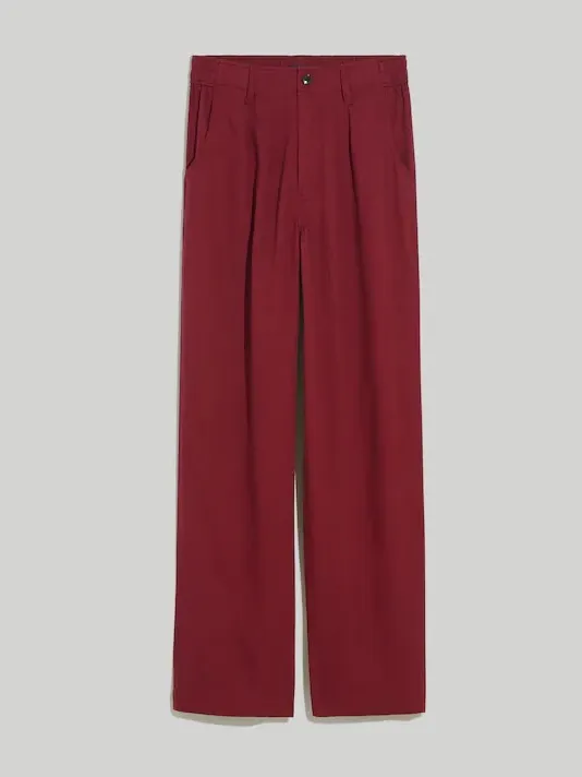 MADEWELL The Neale Straight-Leg Pant in Drapeweave in Cabernet Size 6 - Image 5